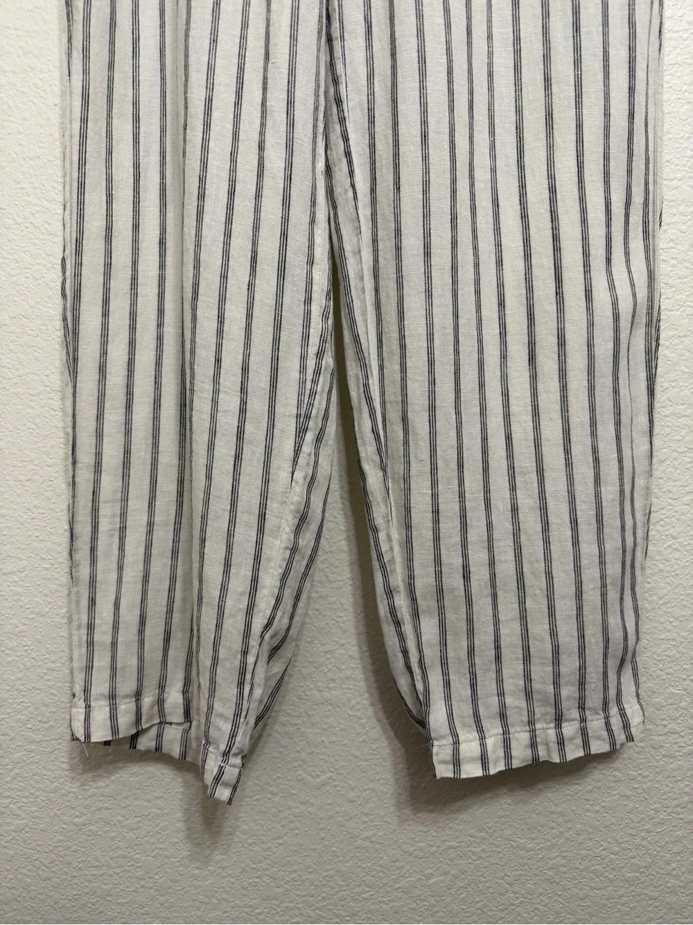 Quince 100% Linen Striped Ankle Pants Medium